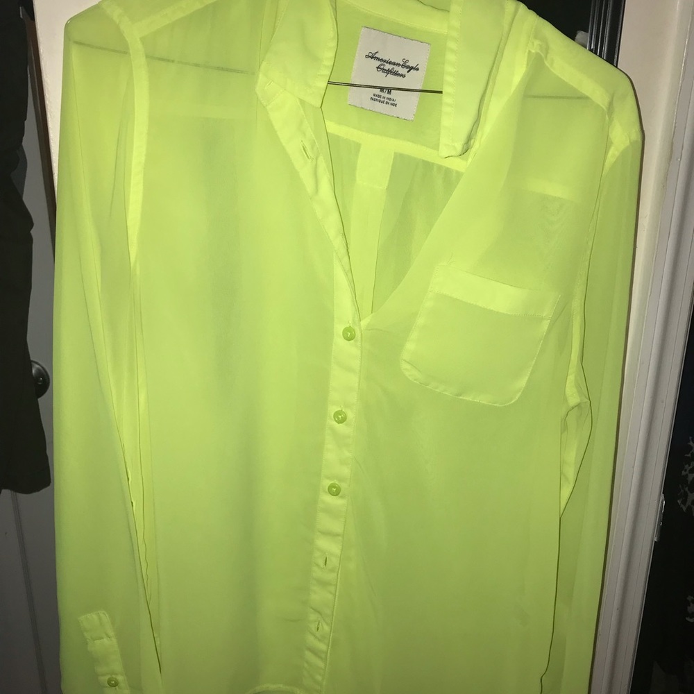 American Eagle sheer button down top